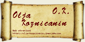 Olja Kozničanin vizit kartica